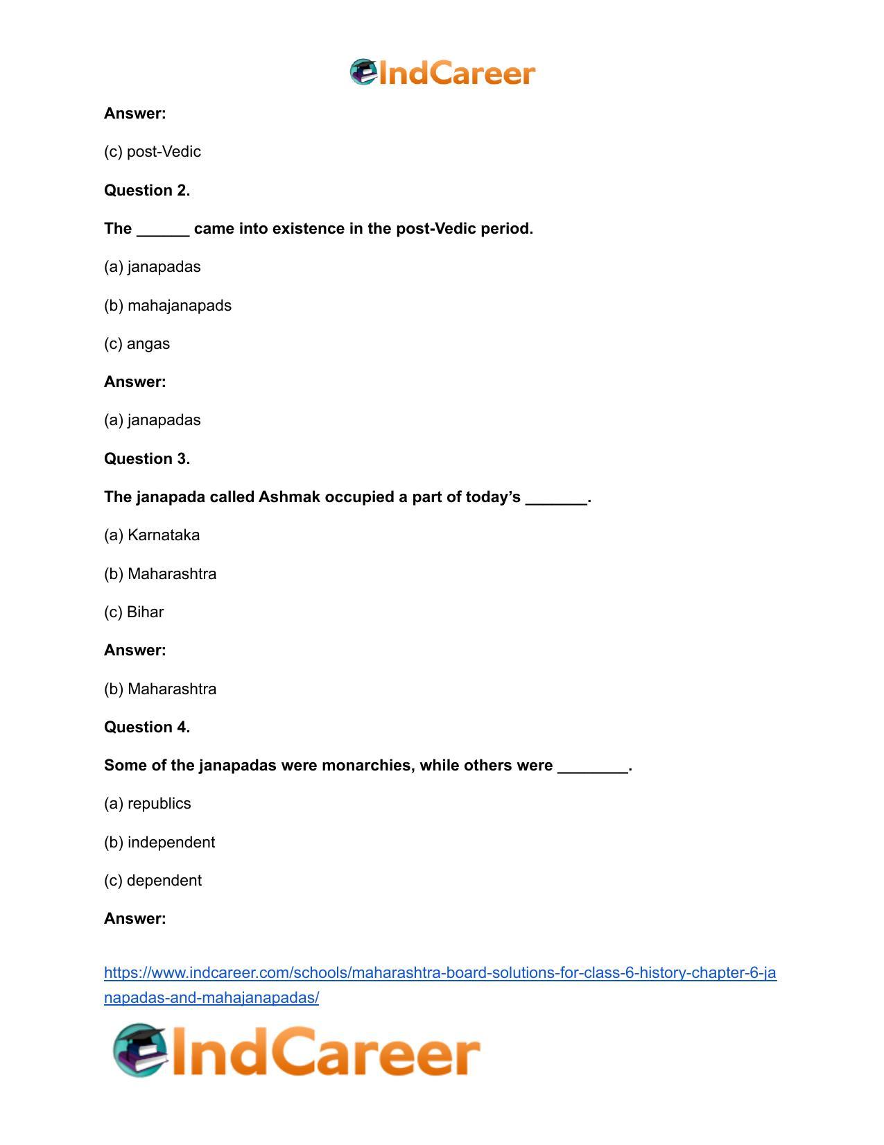 Maharashtra Board Solutions for Class 6- History: Chapter 6- Janapadas and Mahajanapadas - Page 8