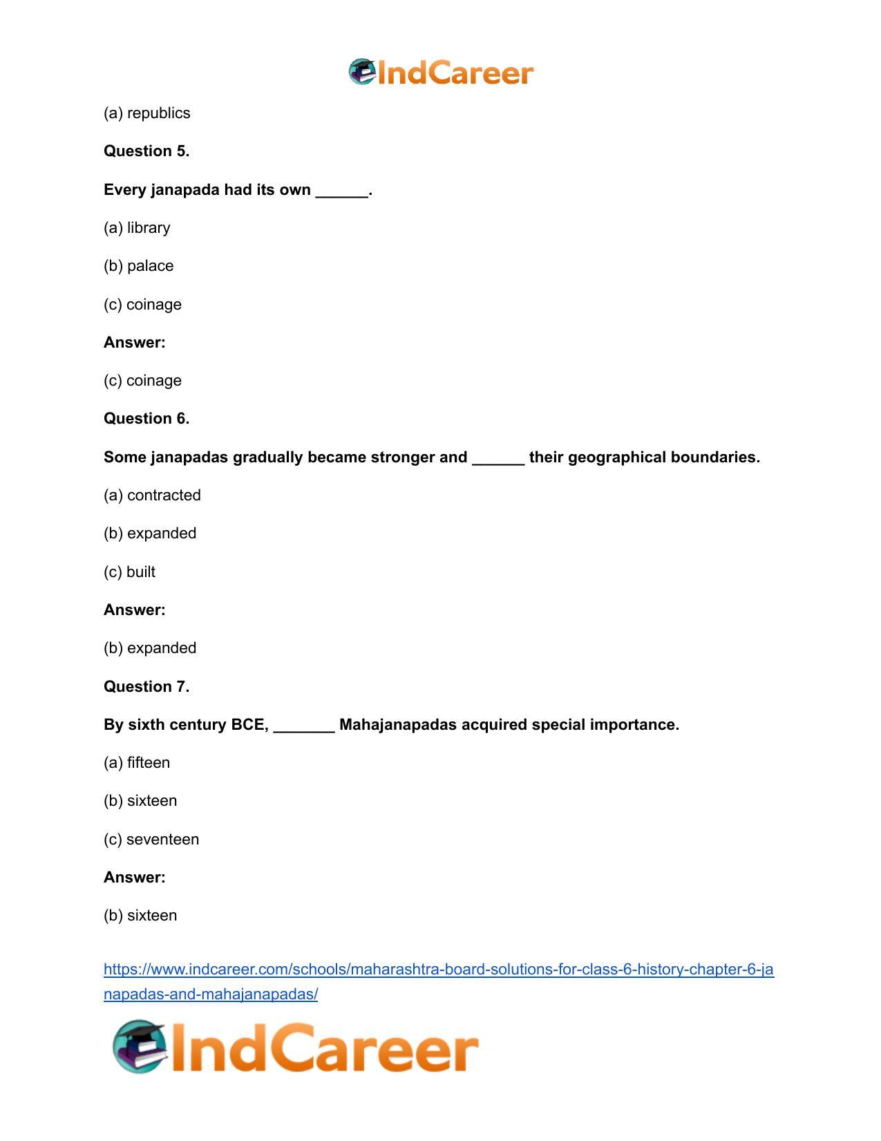 Maharashtra Board Solutions for Class 6- History: Chapter 6- Janapadas and Mahajanapadas - Page 9