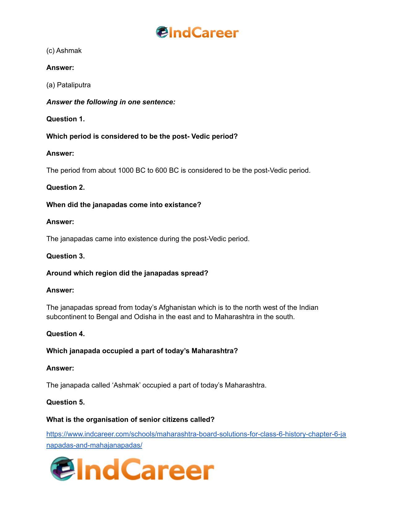 Maharashtra Board Solutions for Class 6- History: Chapter 6- Janapadas and Mahajanapadas - Page 14