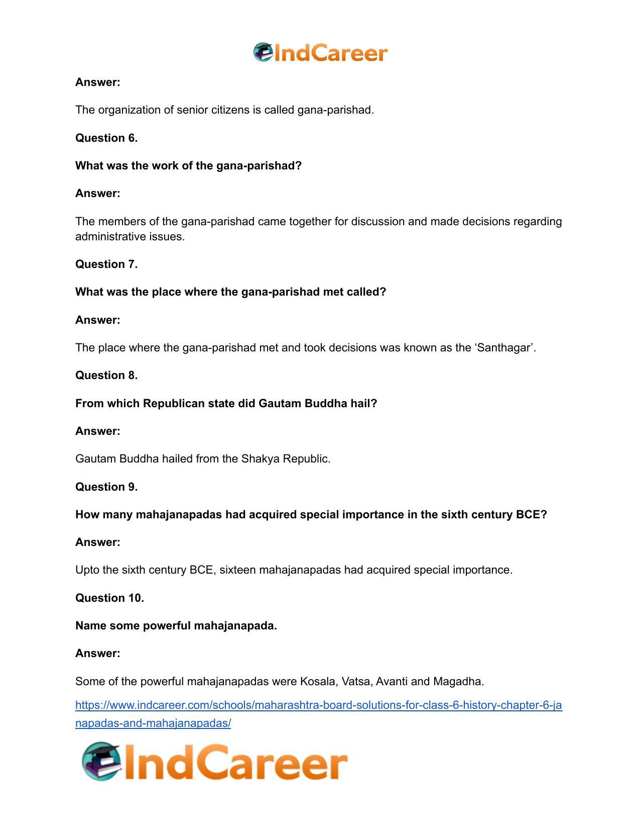 Maharashtra Board Solutions for Class 6- History: Chapter 6- Janapadas and Mahajanapadas - Page 15