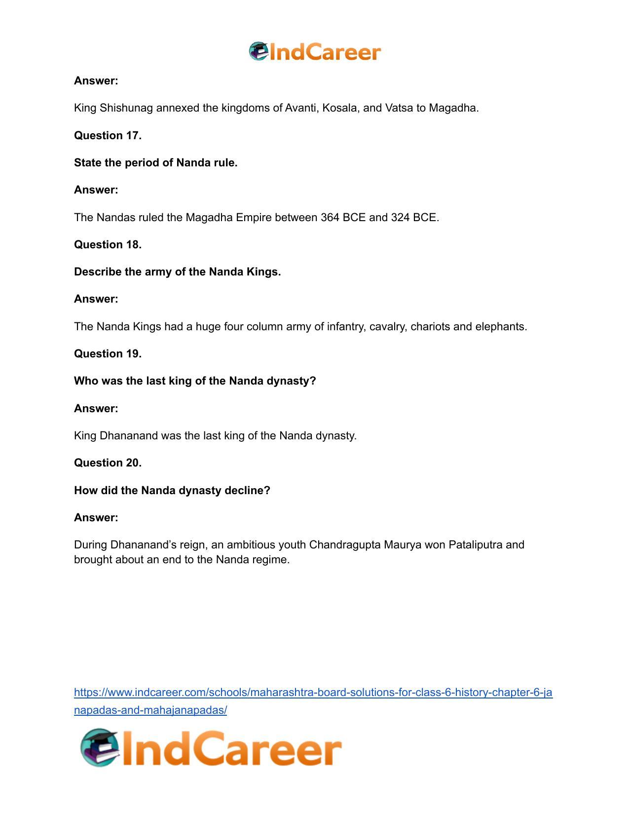 Maharashtra Board Solutions for Class 6- History: Chapter 6- Janapadas and Mahajanapadas - Page 17