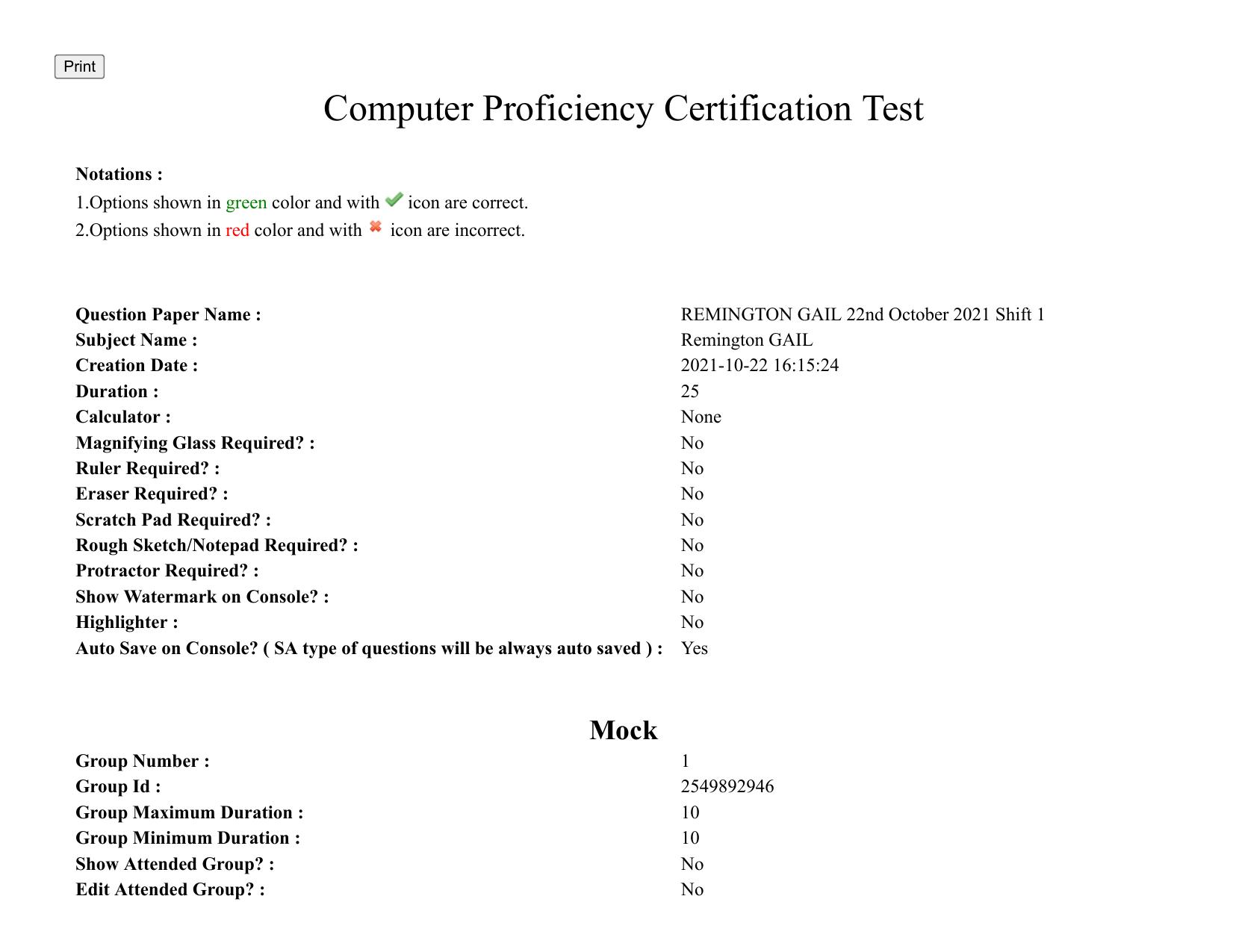 MP CPCT 22 October 2021 Question Paper Hindi Shift 1 - Page 1