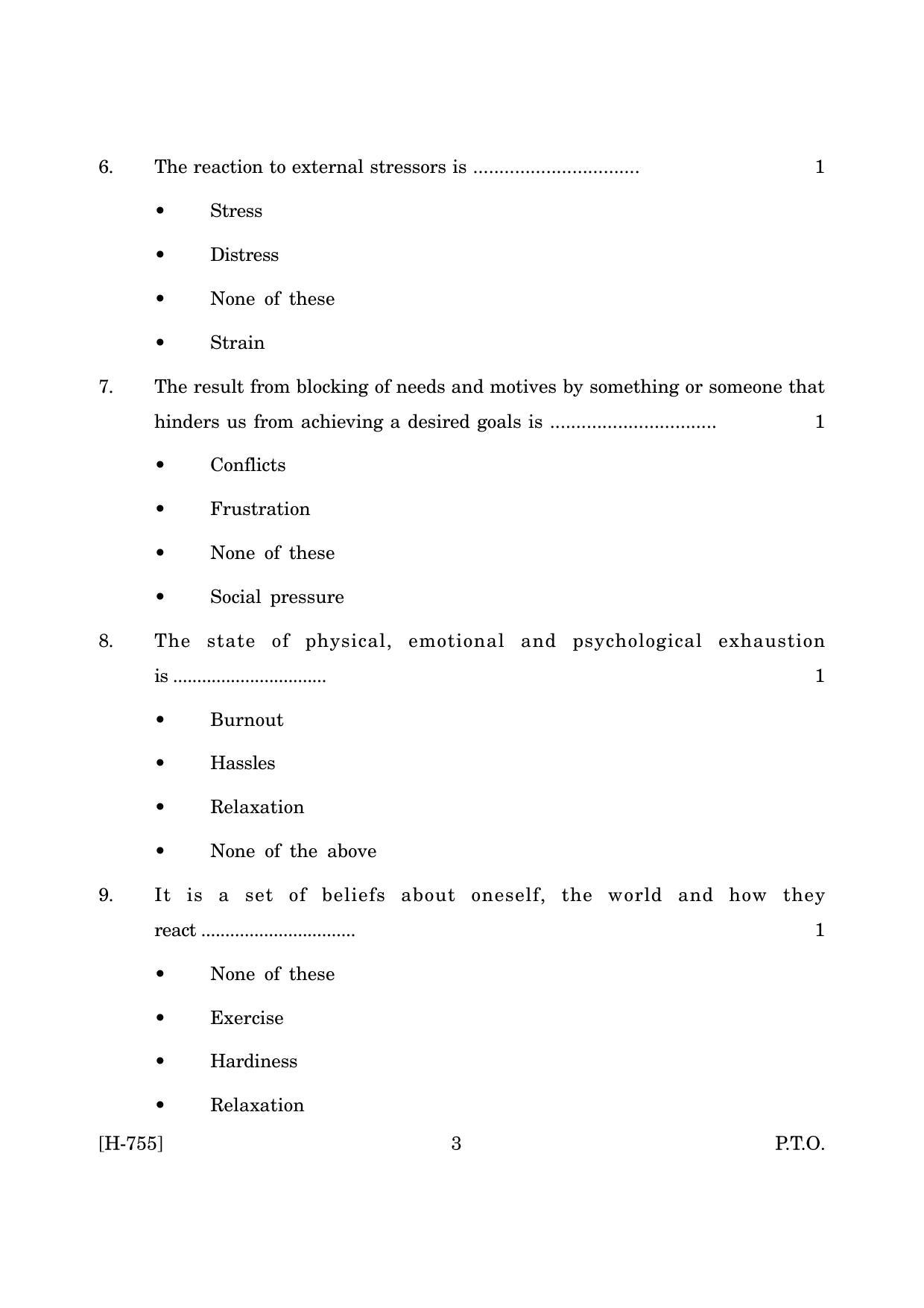 Goa Board Class 12 Psychology (CWSN)   (March 2019) Question Paper - Page 3