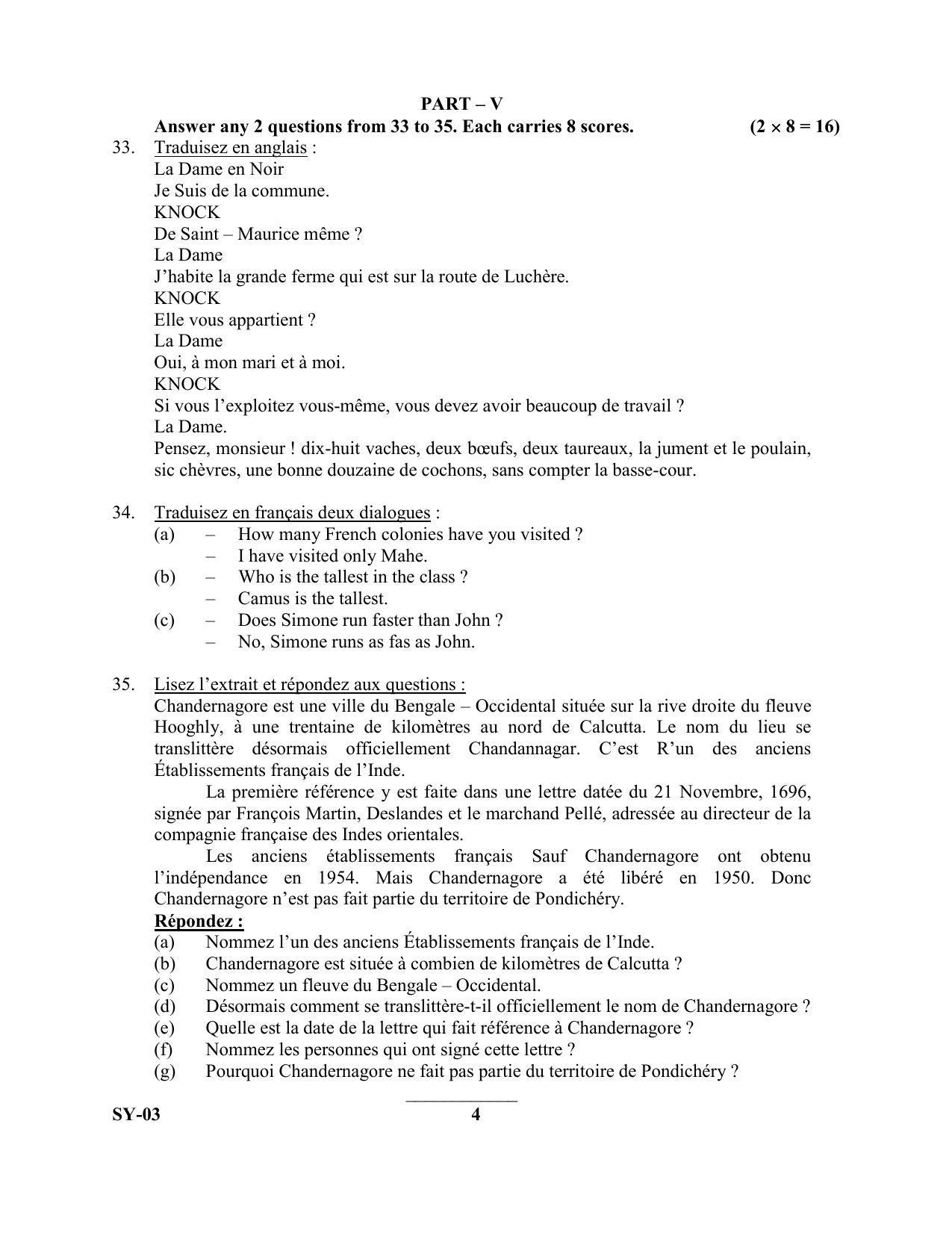 Kerala Plus Two Question Paper 2022 - French - Page 4