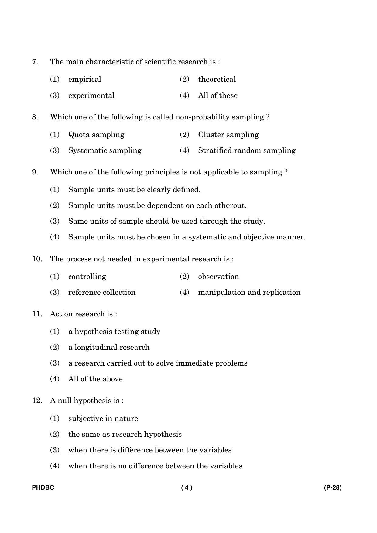 IGNOU PhD Entrance Test Ph. D. (Biochemistry) July 2023 Question Paper - Page 5