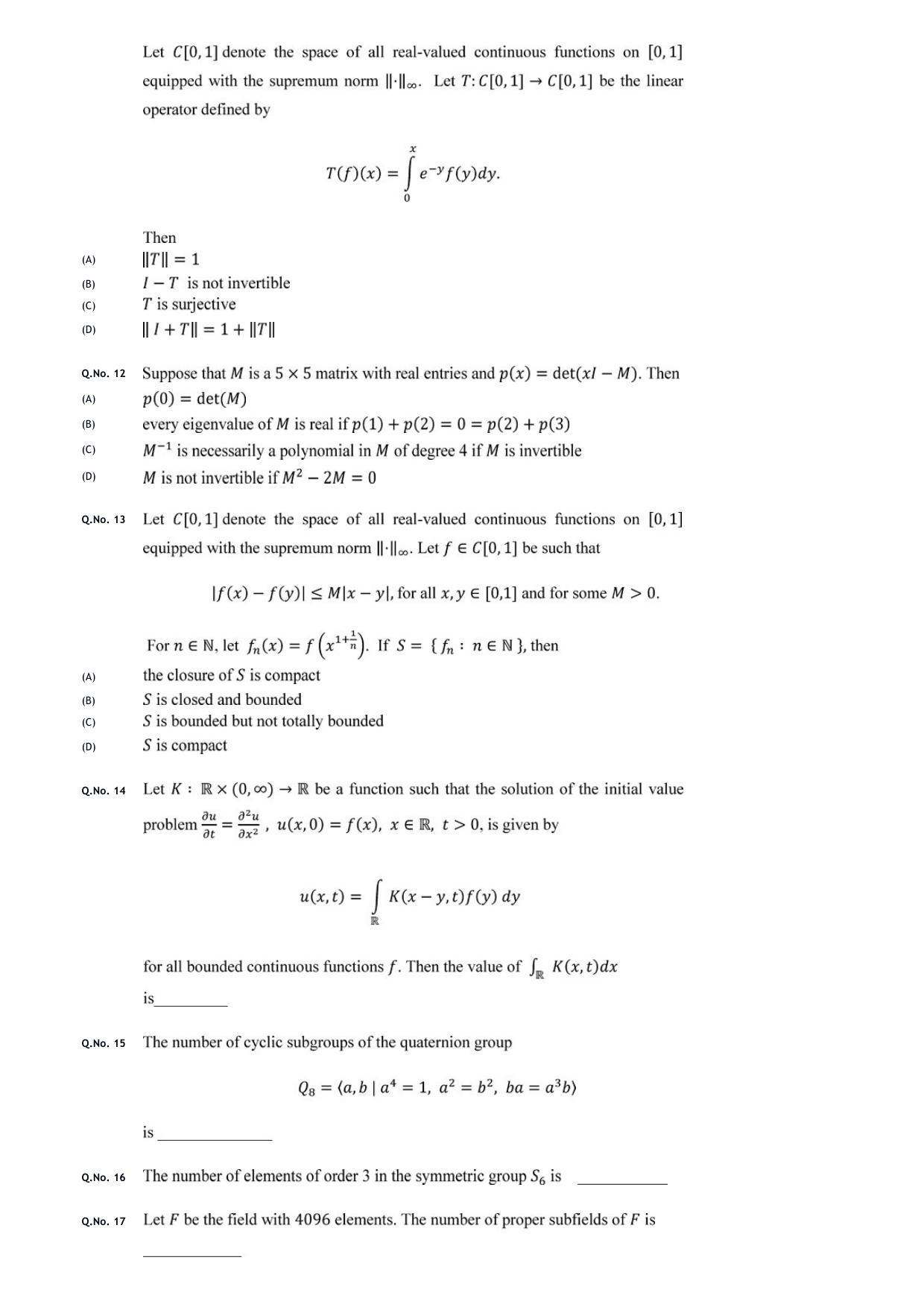 GATE 2020 Mathematics (MA) Question Paper - Page 6