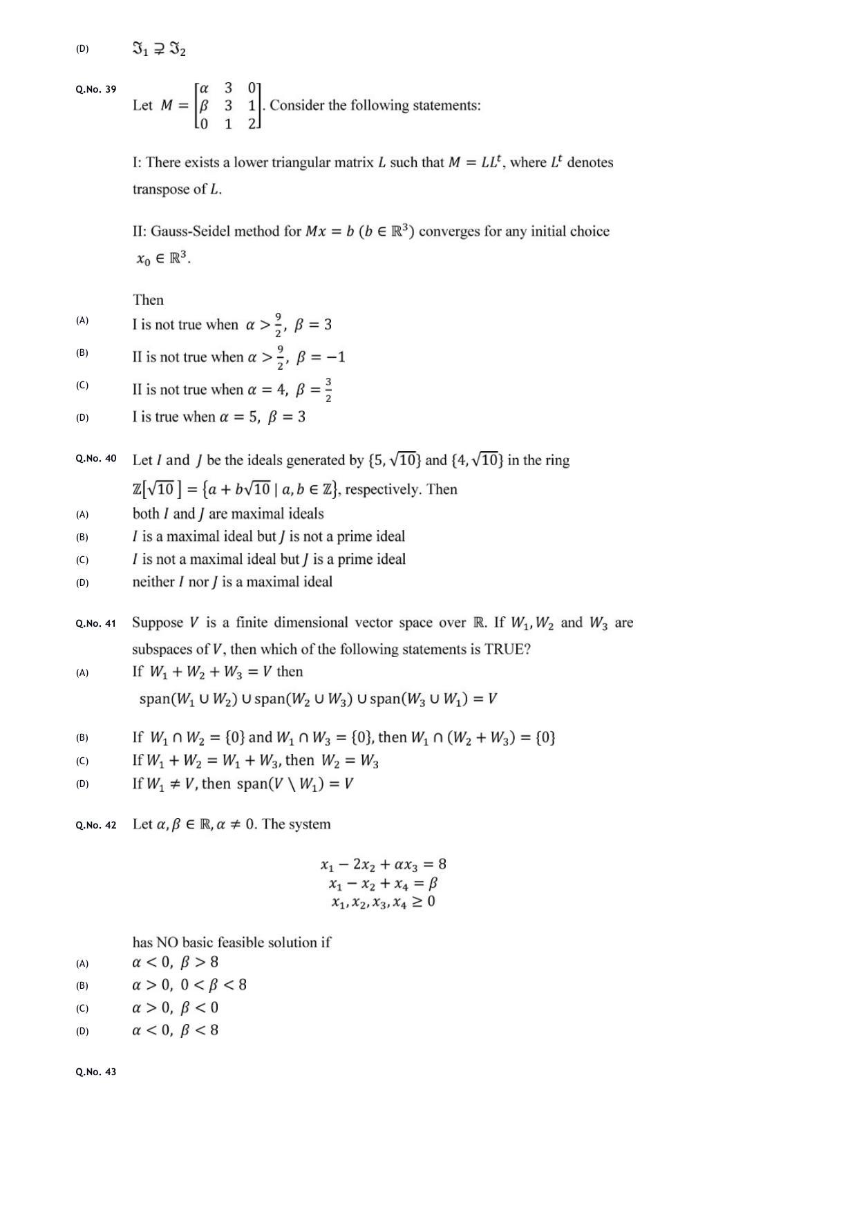 GATE 2020 Mathematics (MA) Question Paper - Page 12