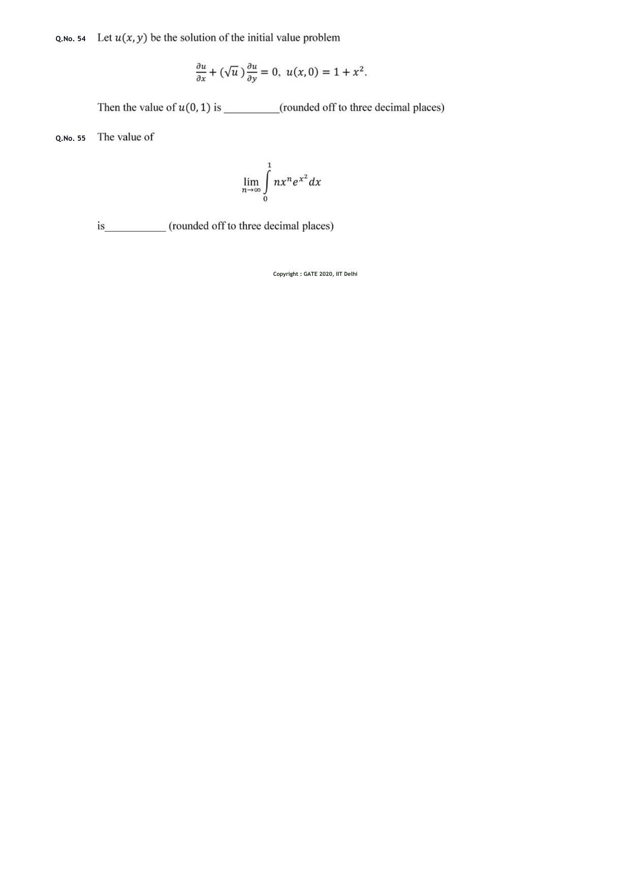 GATE 2020 Mathematics (MA) Question Paper - Page 15