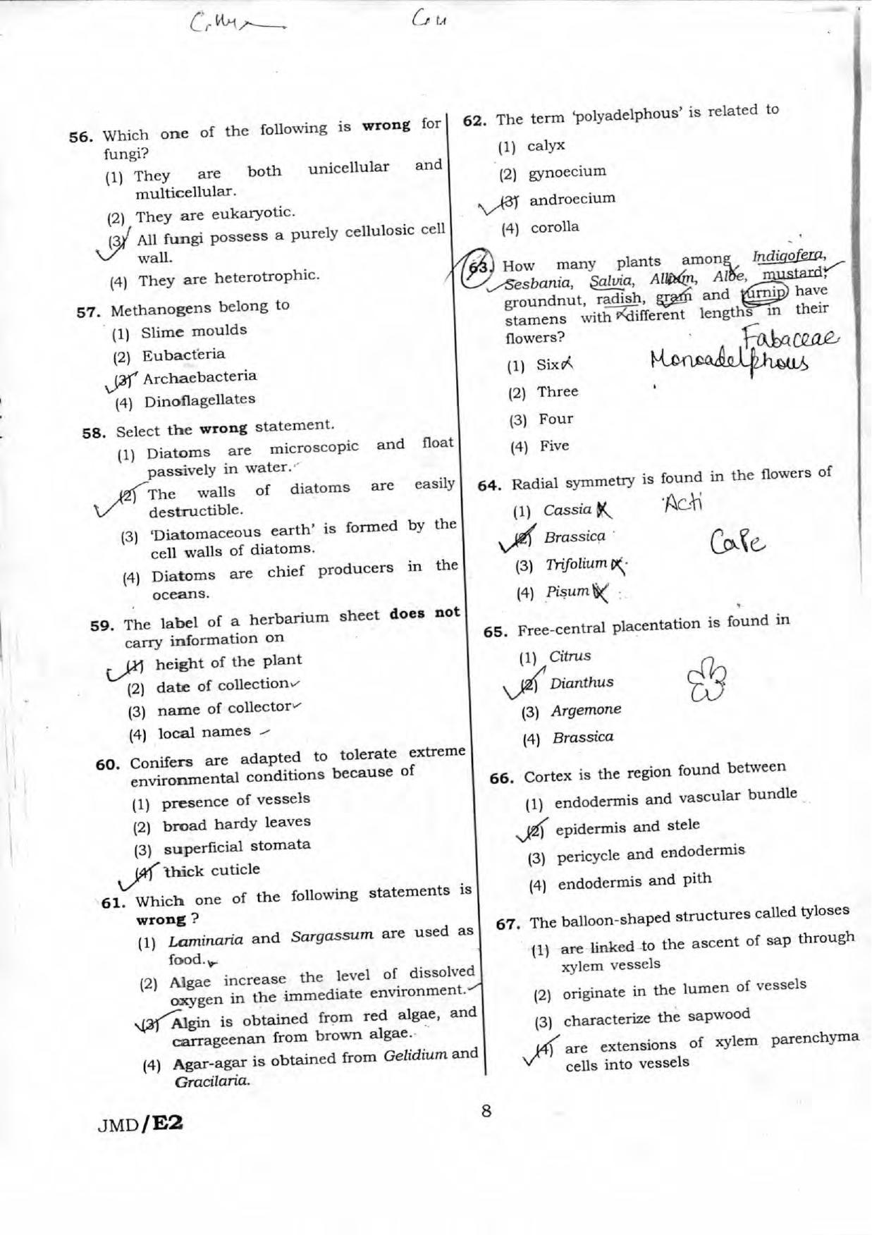 NEET Code XX 2016 Question Paper IndCareer Docs