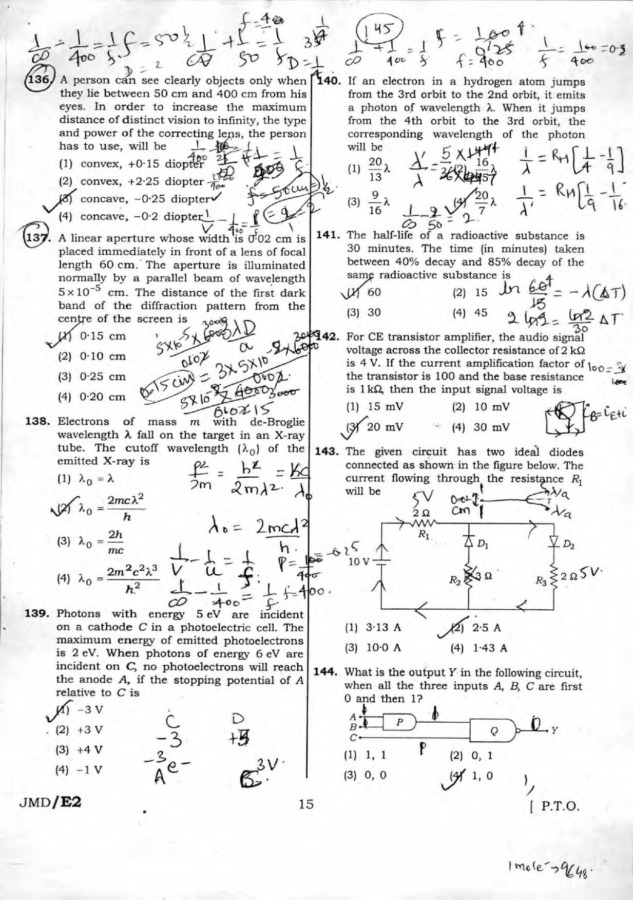 NEET Code XX 2016 Question Paper - Page 15