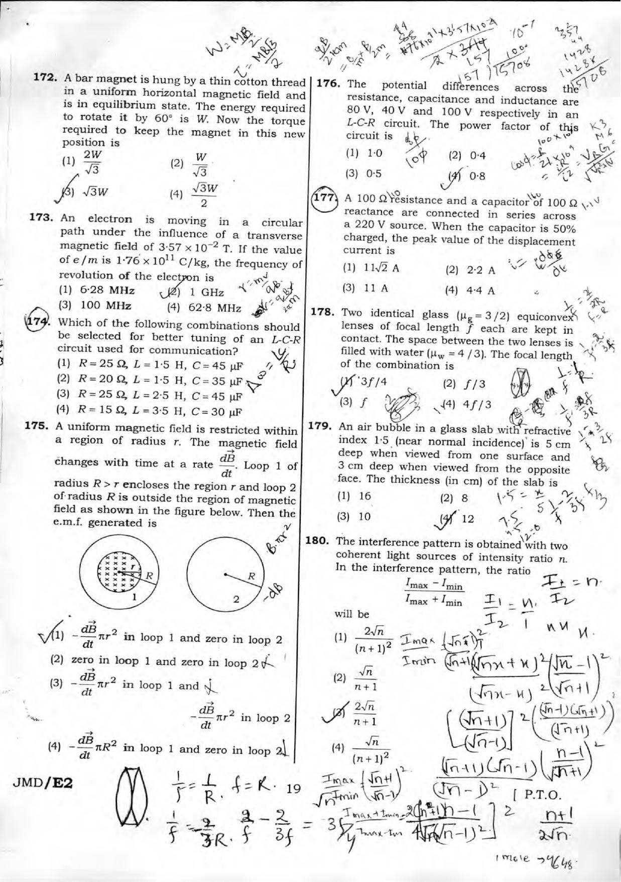 NEET Code XX 2016 Question Paper - Page 19