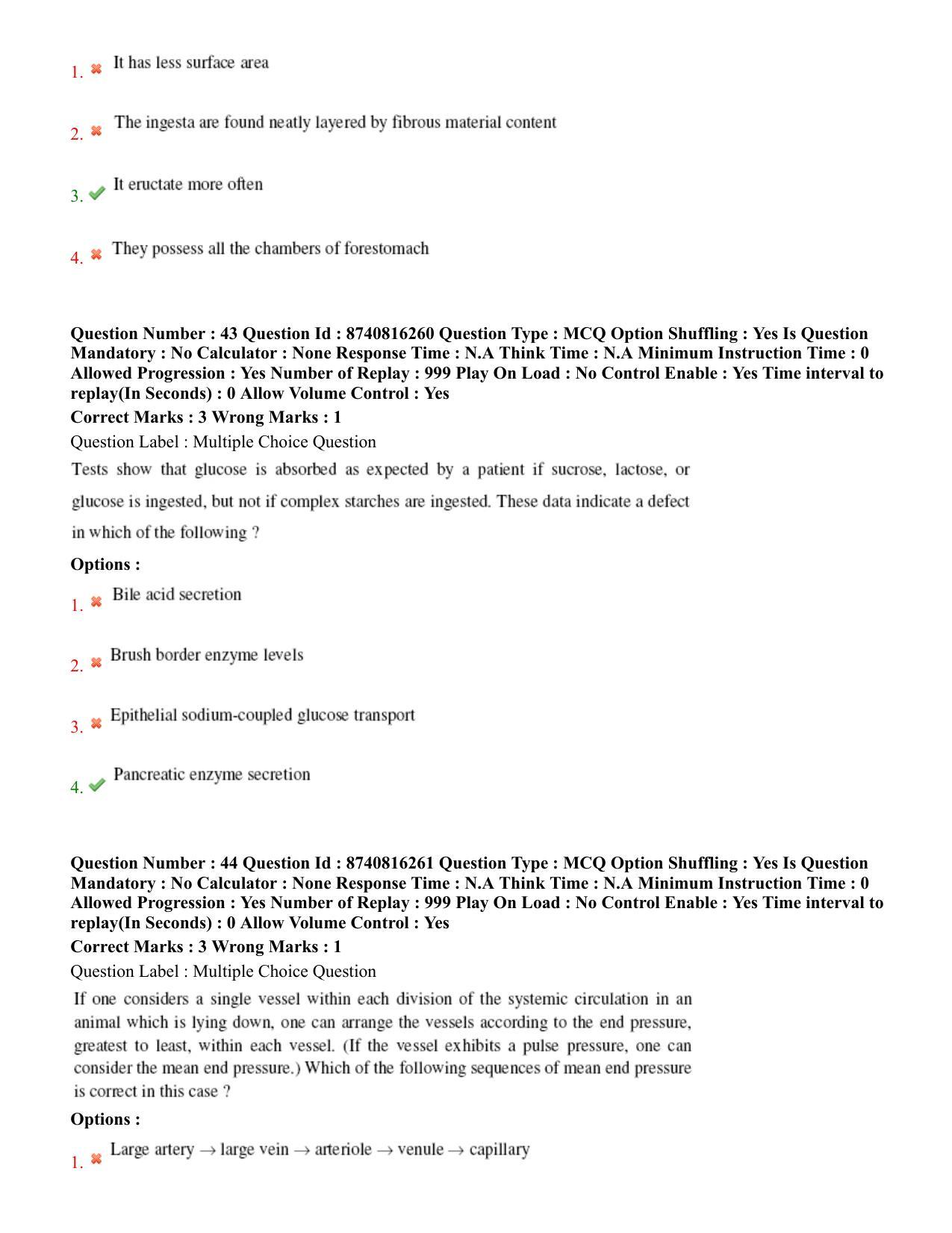 BHU RET Veterinary Physiology 2020 Question Paper - Page 29