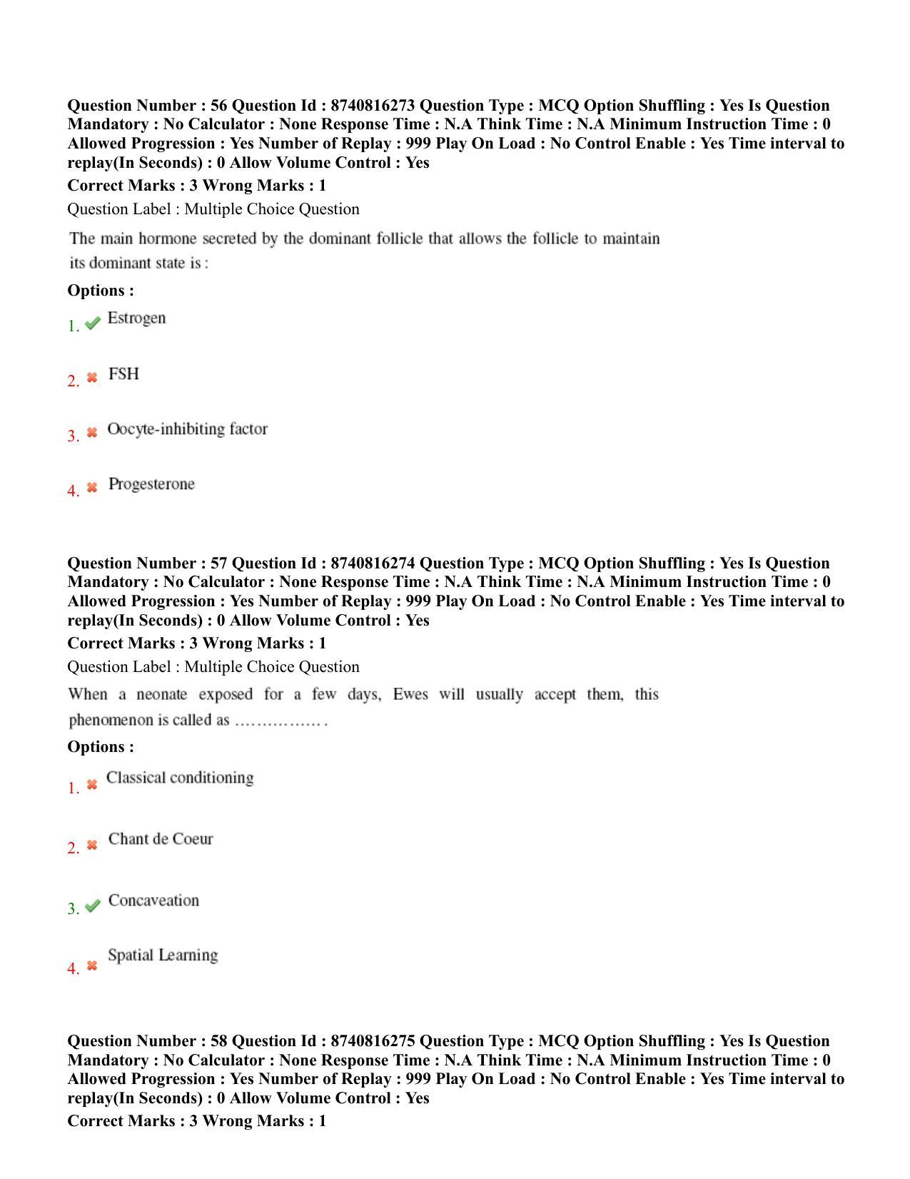 BHU RET Veterinary Physiology 2020 Question Paper - Page 35