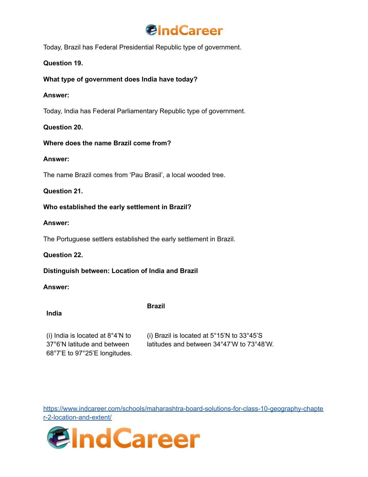 Maharashtra Board Solutions for Class 10- Geography: Chapter 2- Location and Extent - Page 14