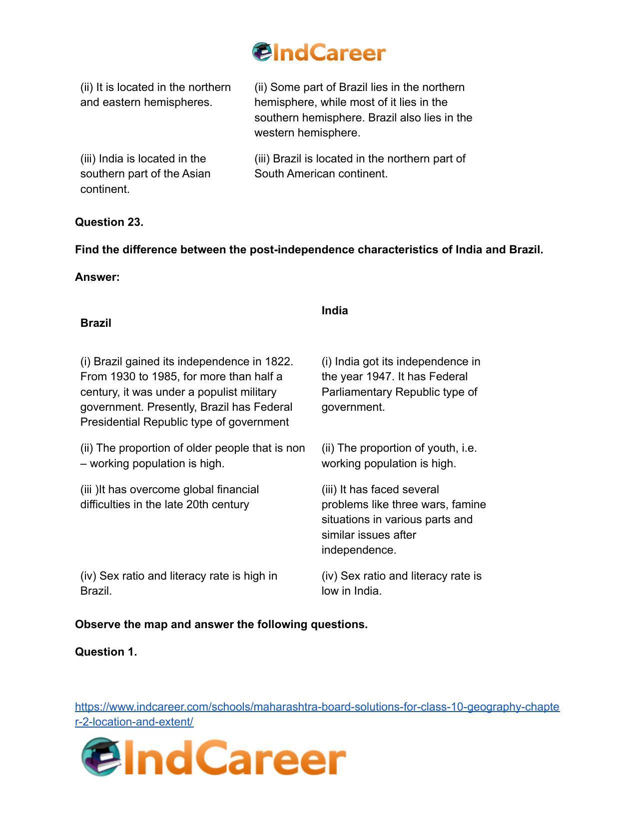 Maharashtra Board Solutions for Class 10- Geography: Chapter 2- Location and Extent - Page 15