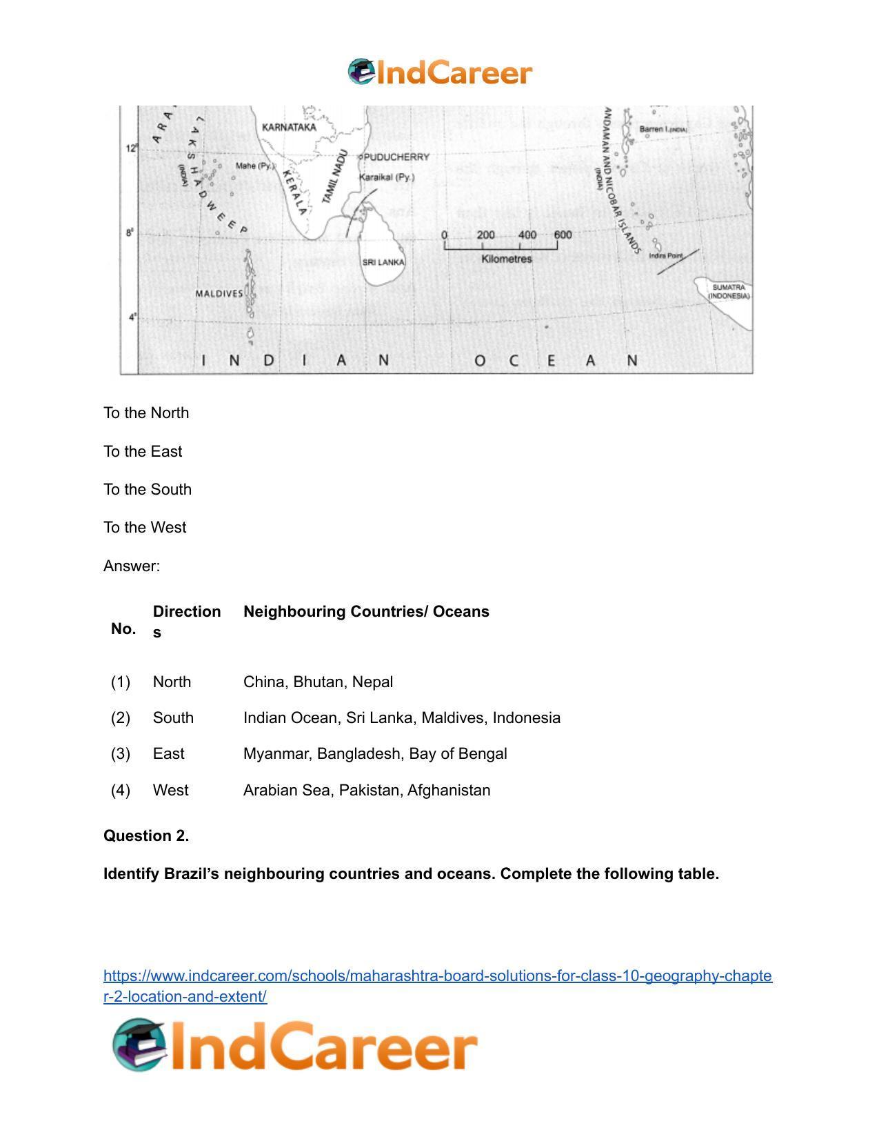 Maharashtra Board Solutions for Class 10- Geography: Chapter 2- Location and Extent - Page 17