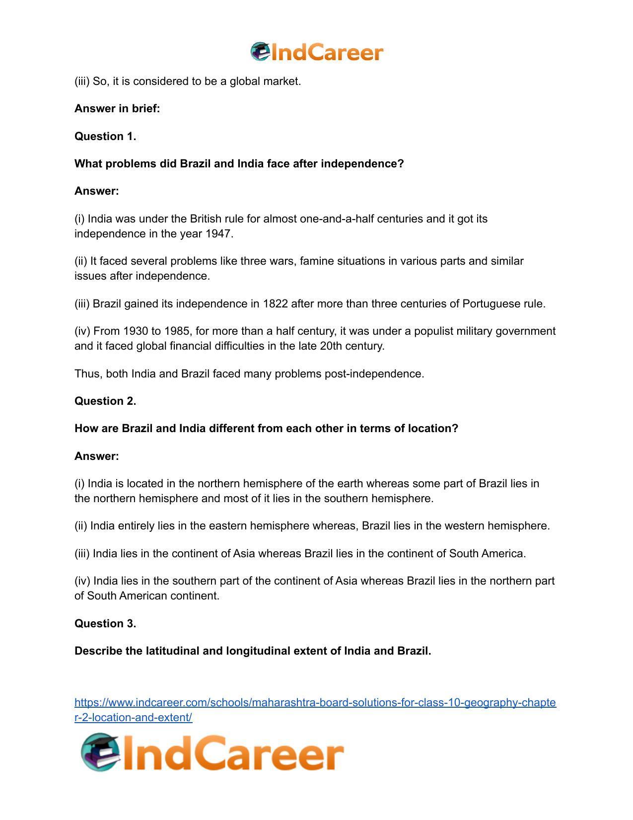 Maharashtra Board Solutions for Class 10- Geography: Chapter 2- Location and Extent - Page 22