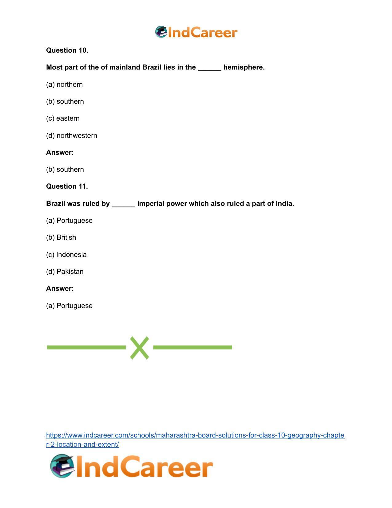 Maharashtra Board Solutions for Class 10- Geography: Chapter 2- Location and Extent - Page 29