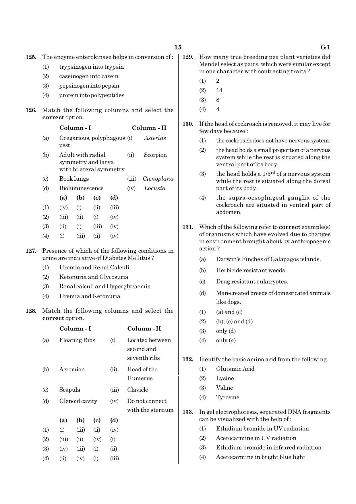 NEET G1 2020 Question Paper - Page 15