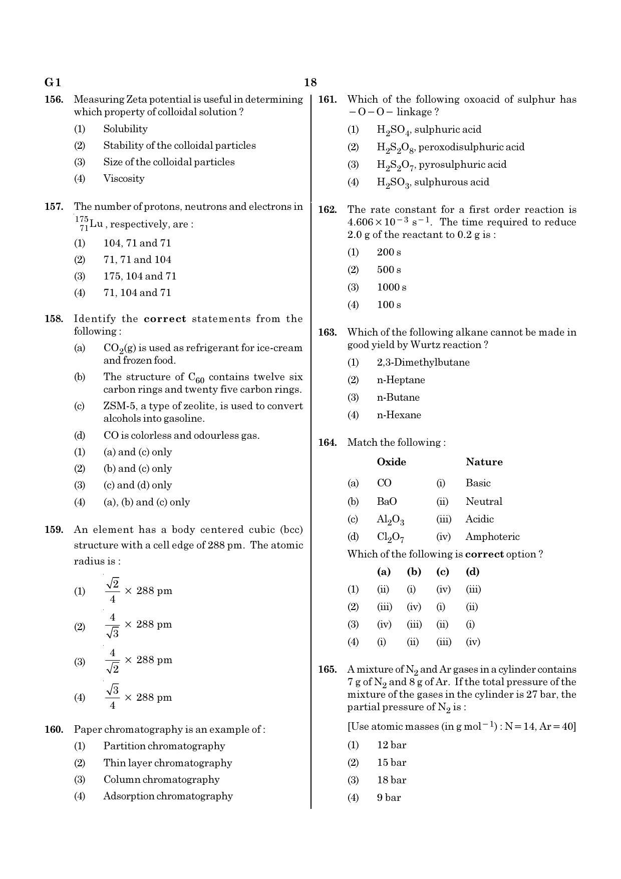 NEET G1 2020 Question Paper - Page 18
