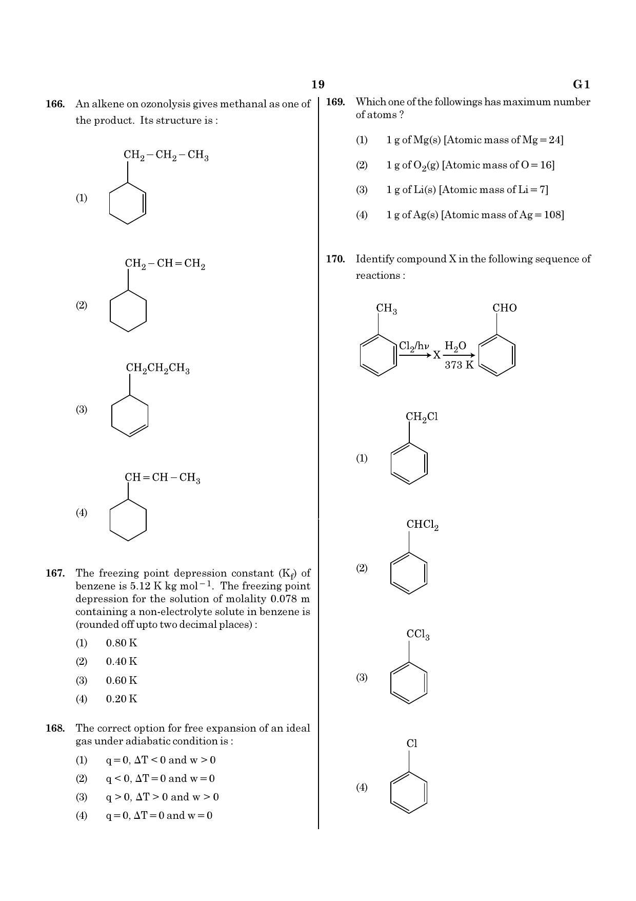 NEET G1 2020 Question Paper - Page 19