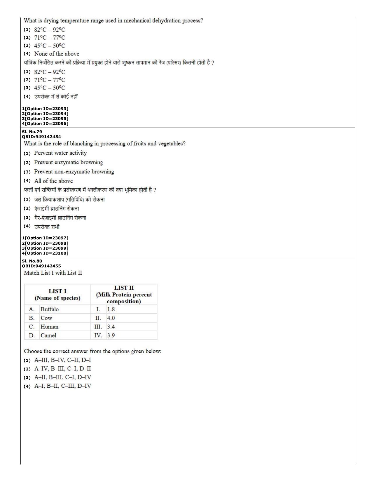 CUET (PG) 2022: PGQP-08 Food Technology (07-09-2022) Question Paper - Page 35