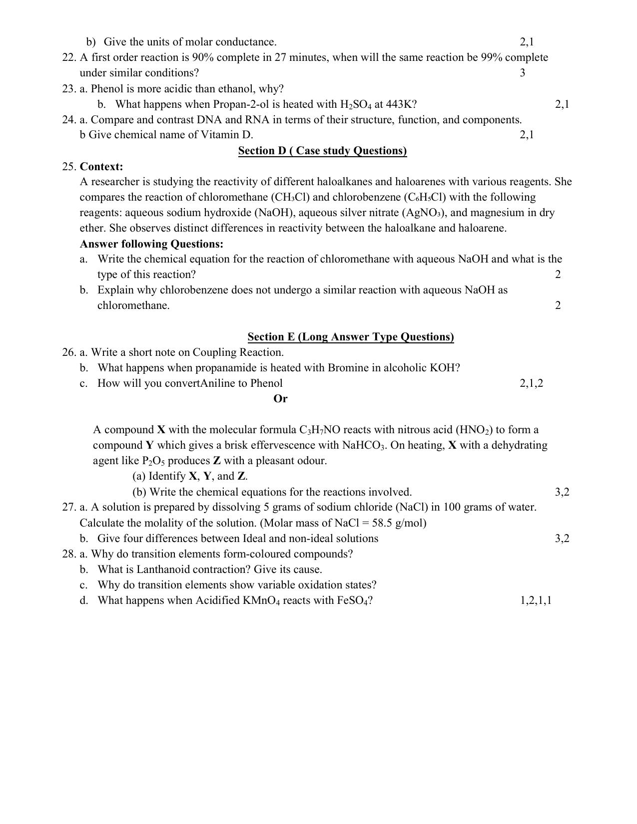 HPBOSE Class 12th Chemistry Sample Question Papers 2025 - Page 3