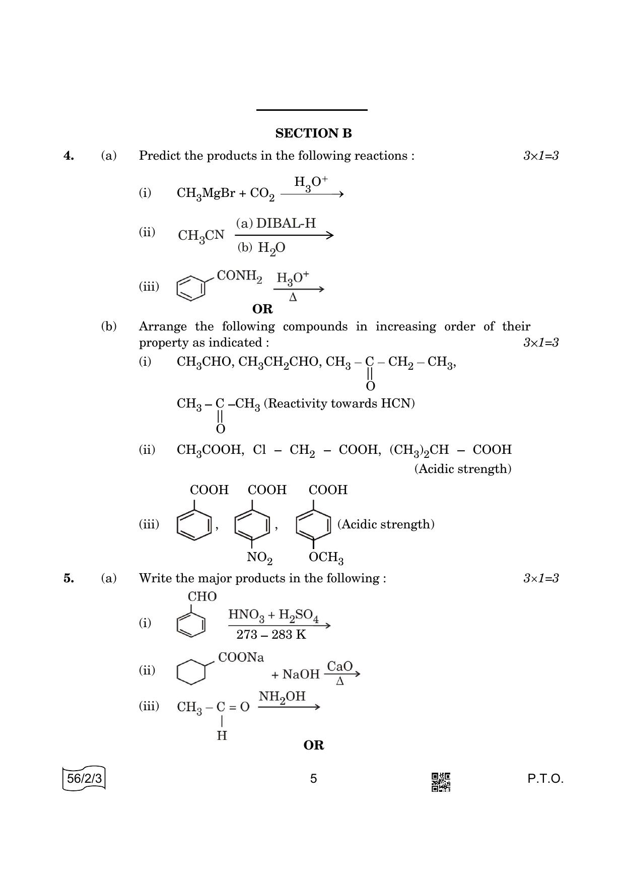 CBSE Class 12 56-2-3 Chemistry 2022 Question Paper - Page 5