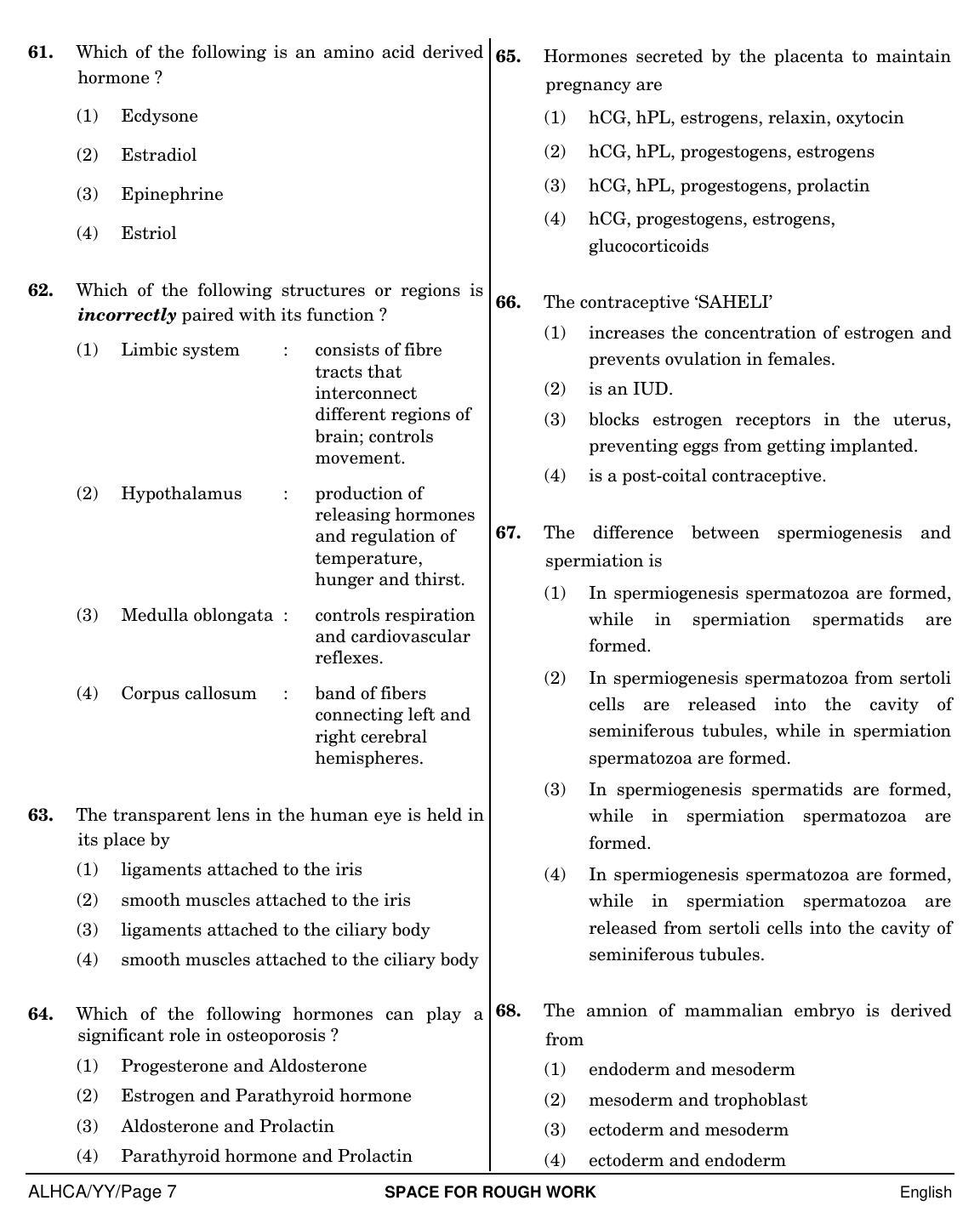 NEET English YY 2019 Question Paper - Page 7