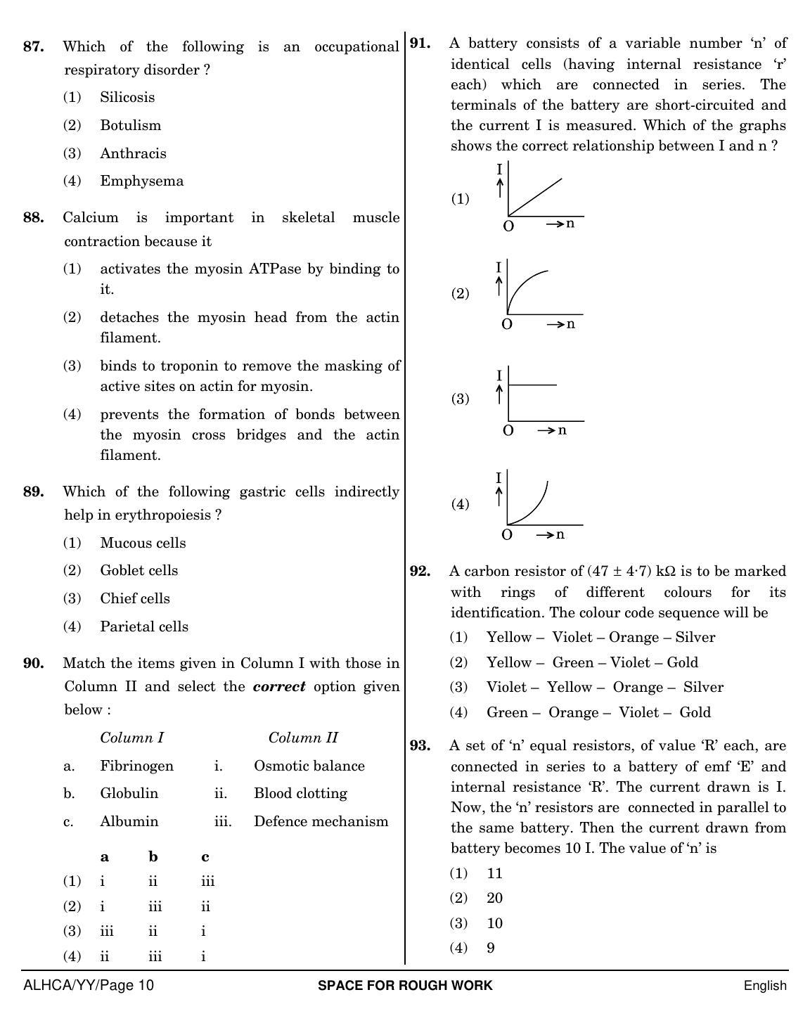 NEET English YY 2019 Question Paper - Page 10