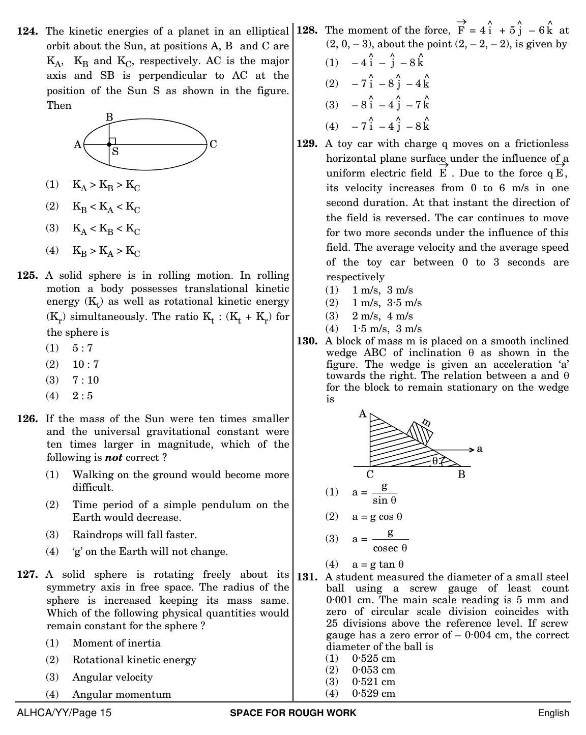 NEET English YY 2019 Question Paper - Page 15
