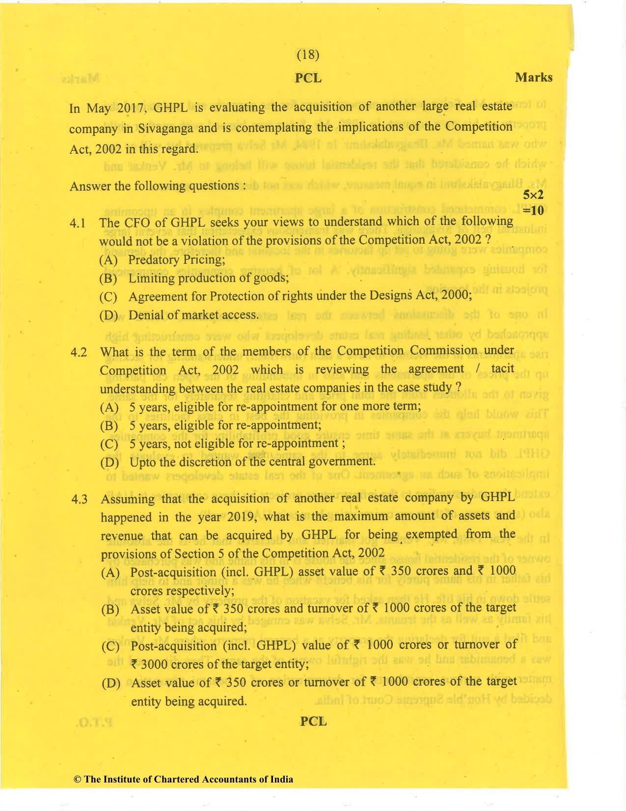 CA Final Nov 2020 Question Paper - Paper 6D – Economic Laws - Page 18