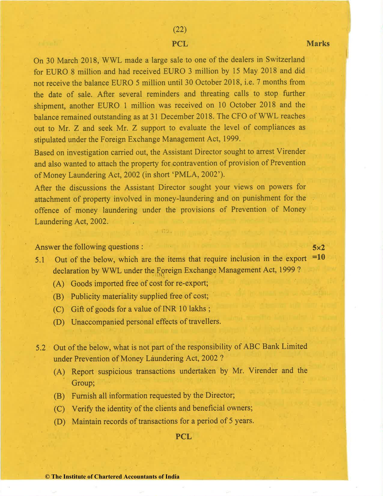 CA Final Nov 2020 Question Paper - Paper 6D – Economic Laws - Page 22