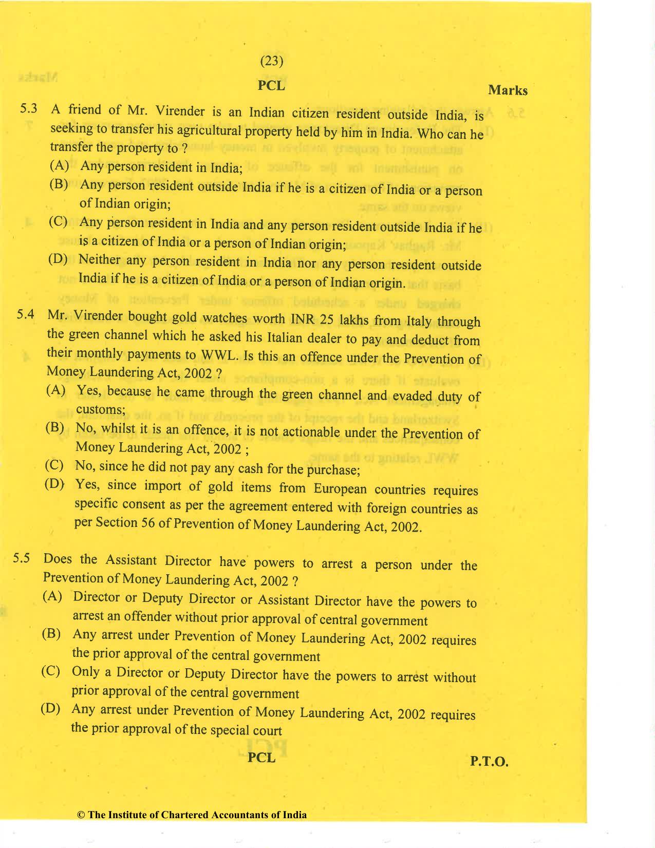CA Final Nov 2020 Question Paper - Paper 6D – Economic Laws - Page 23