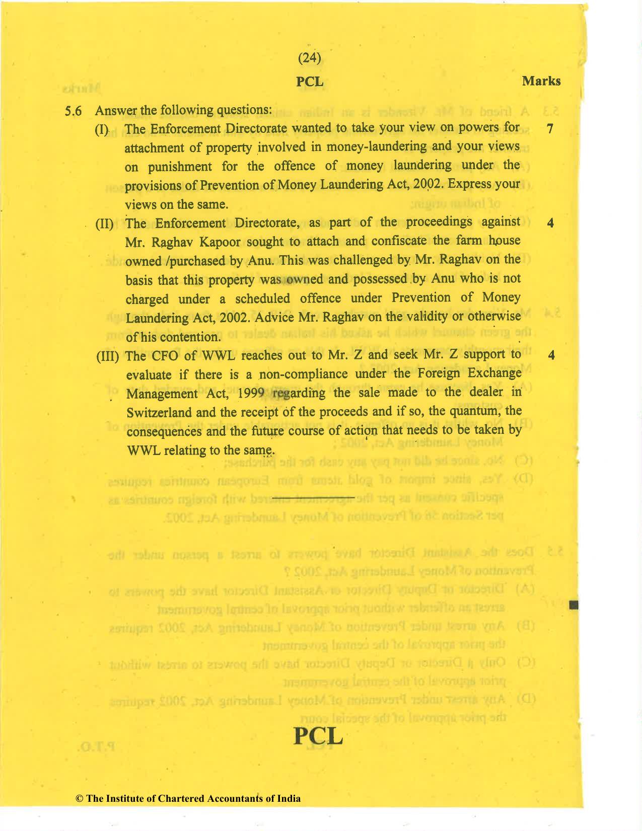 CA Final Nov 2020 Question Paper - Paper 6D – Economic Laws - Page 24