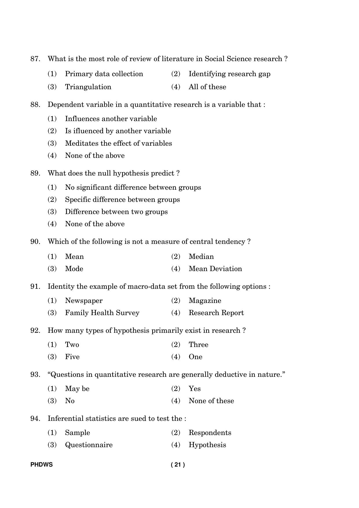 IGNOU PhD Entrance Test Ph. D. (Women’s Studies) Entrance Test, July, 2023 Question Paper - Page 22