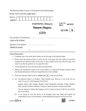 NIOS October 2022 Class 10 Painting Question Paper