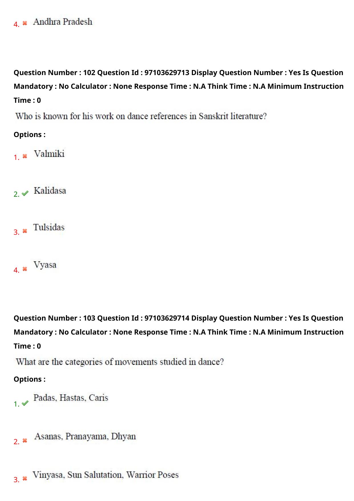 AP RCET 2024 Performing Arts Question Paper - Page 63