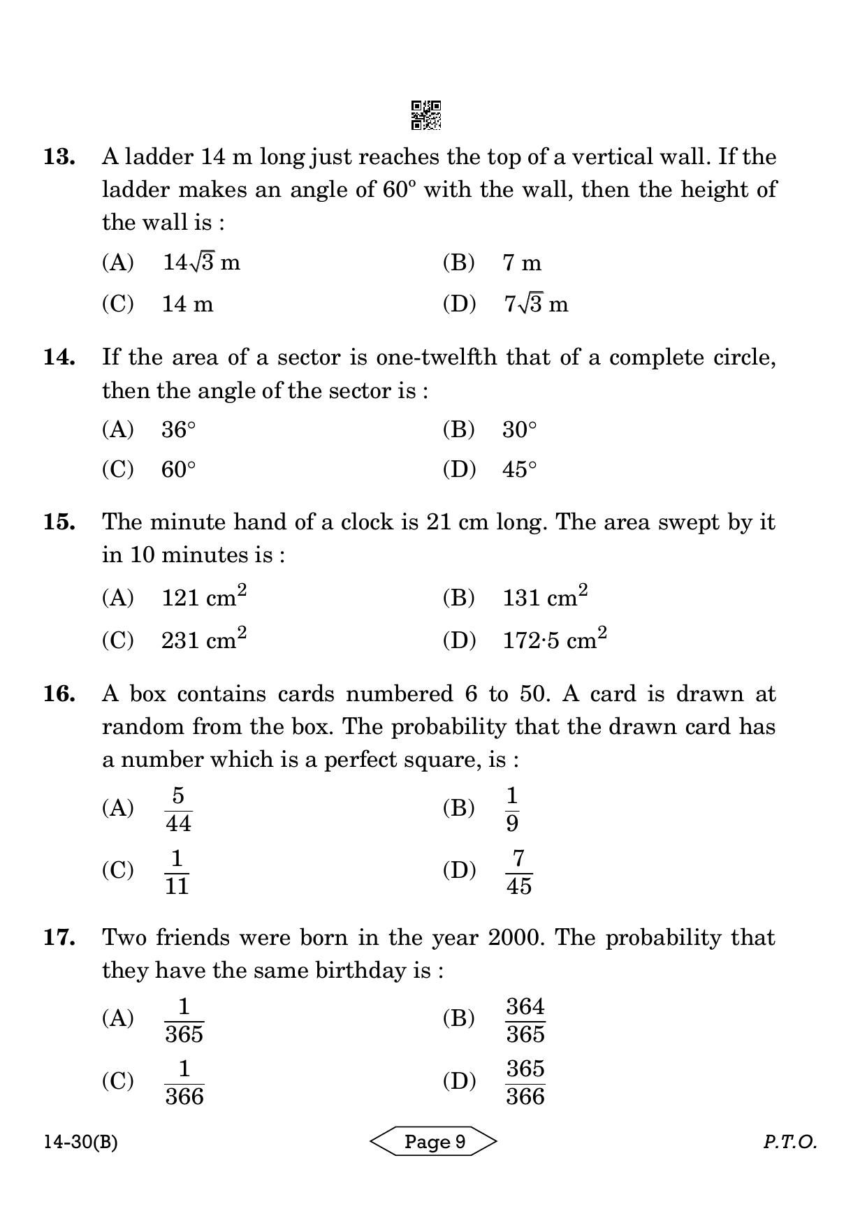 CBSE Class 10 Mathematics Standard 2024 Question Paper - Page 9