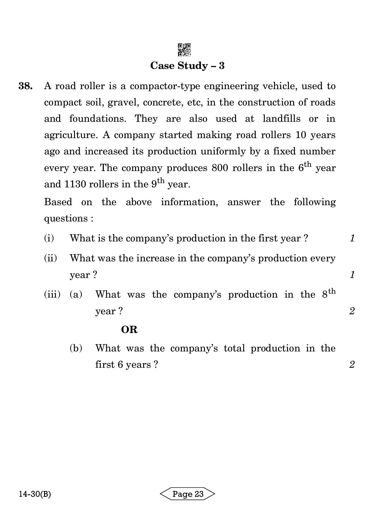 CBSE Class 10 Mathematics Standard 2024 Question Paper - Page 23