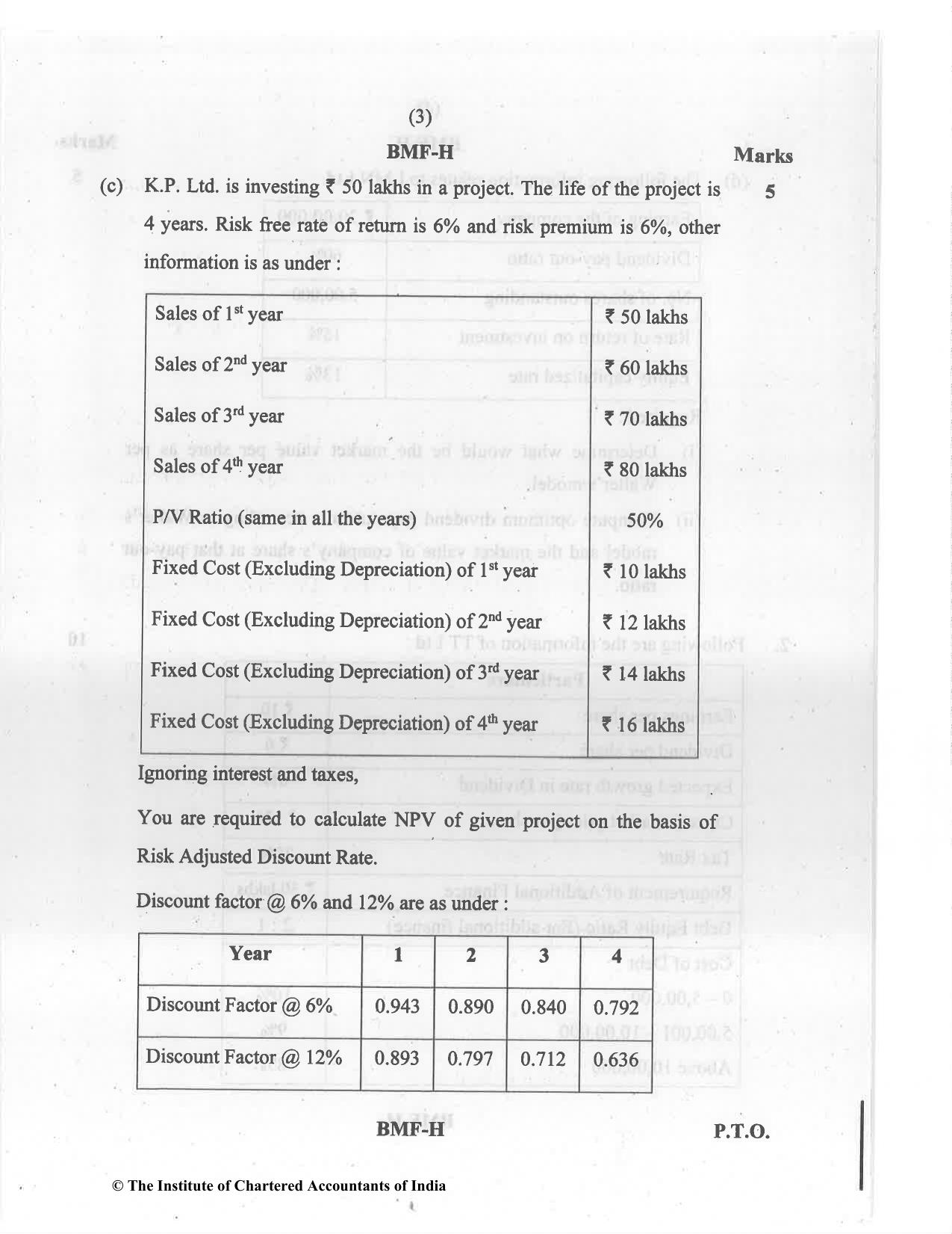CA Inter Jul 2021 Question Paper - Paper 8 – Financial Management & Economics for Finance - Page 3