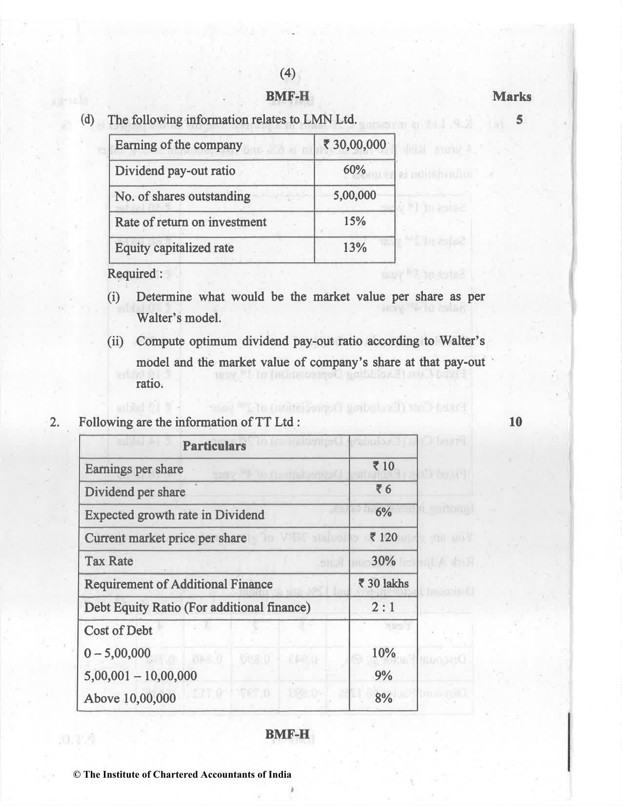 CA Inter Jul 2021 Question Paper - Paper 8 – Financial Management & Economics for Finance - Page 4
