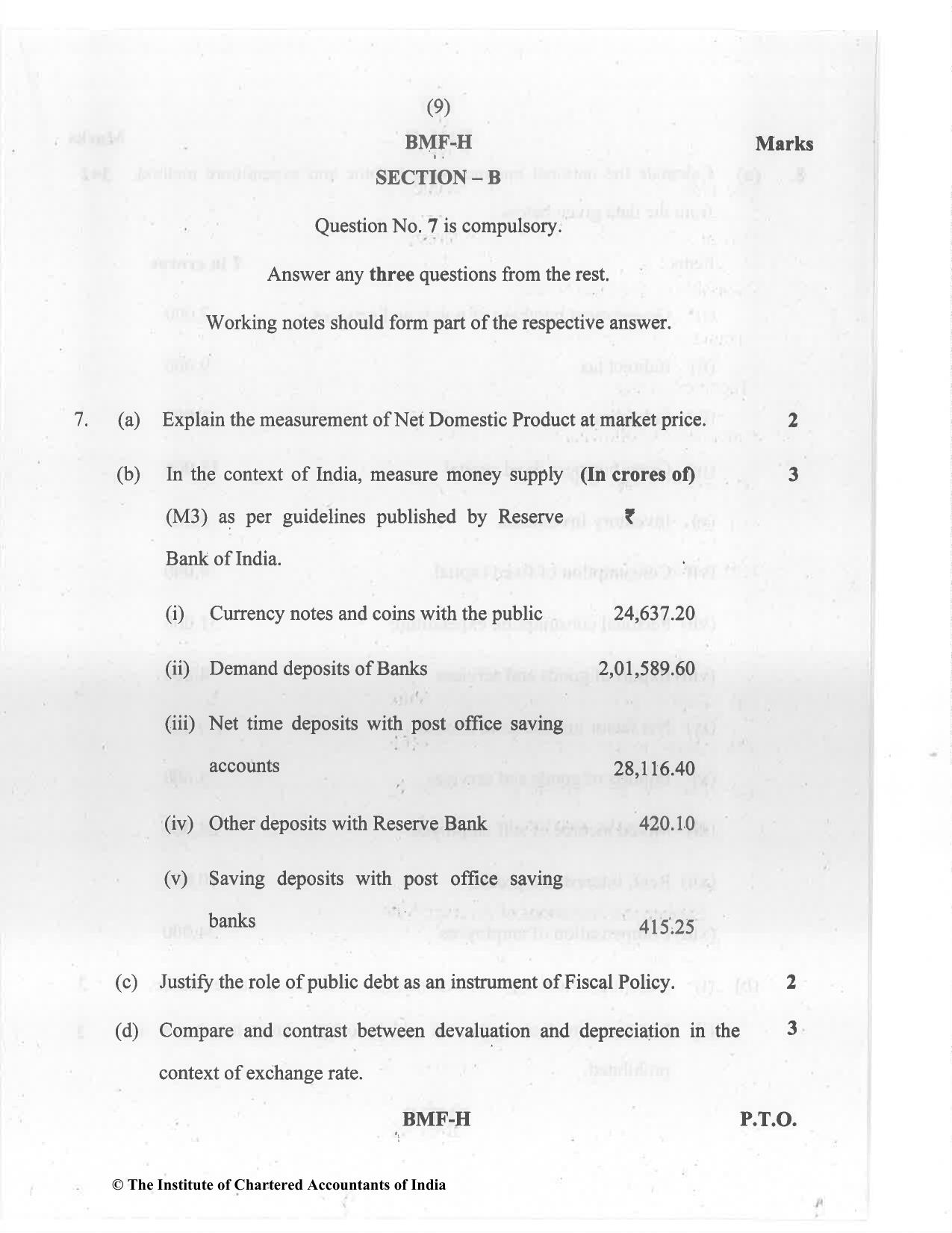 CA Inter Jul 2021 Question Paper - Paper 8 – Financial Management & Economics for Finance - Page 9