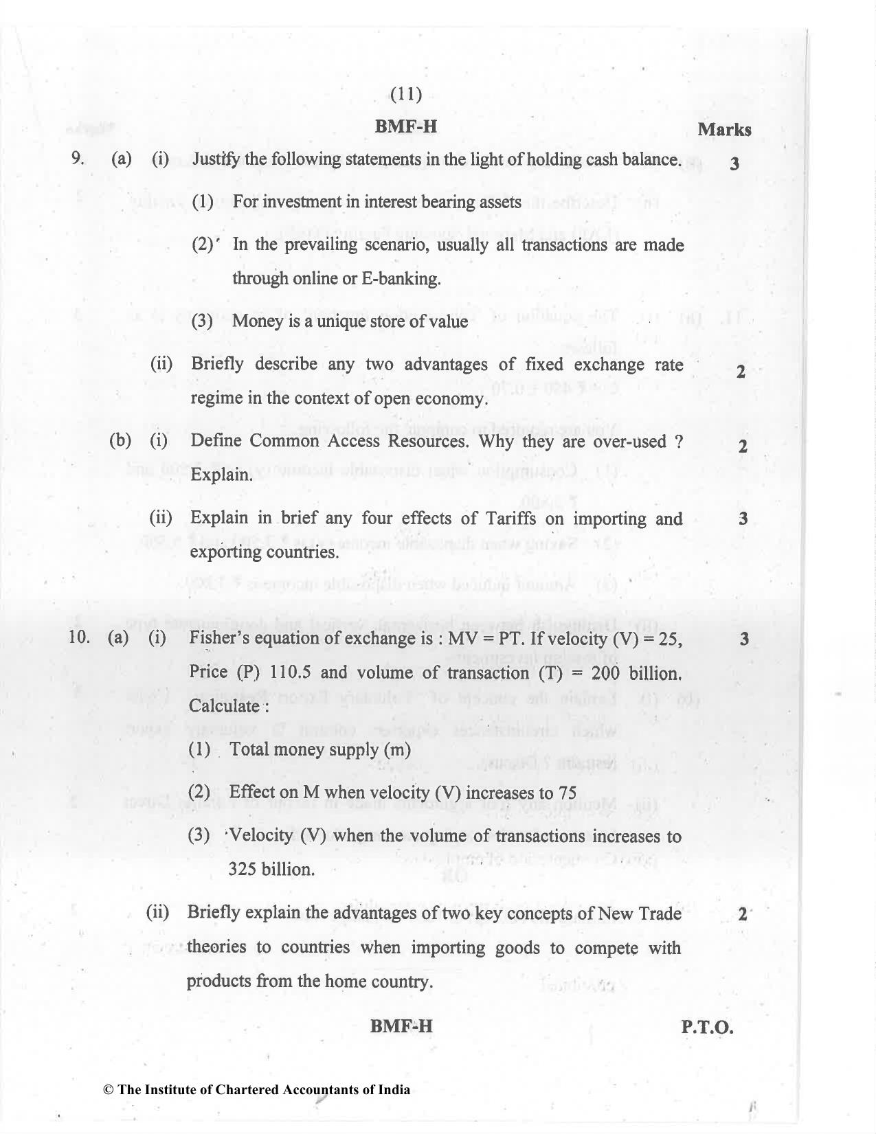 CA Inter Jul 2021 Question Paper - Paper 8 – Financial Management & Economics for Finance - Page 11