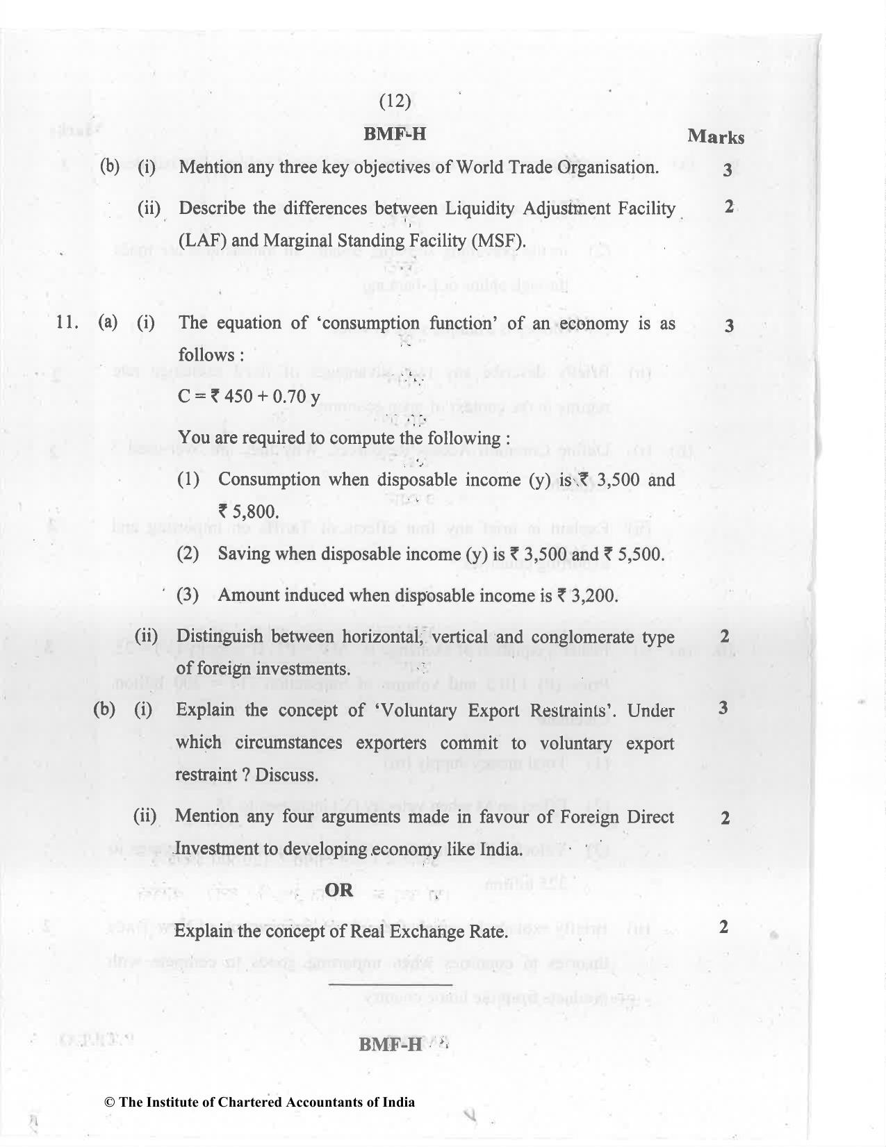 CA Inter Jul 2021 Question Paper - Paper 8 – Financial Management & Economics for Finance - Page 12