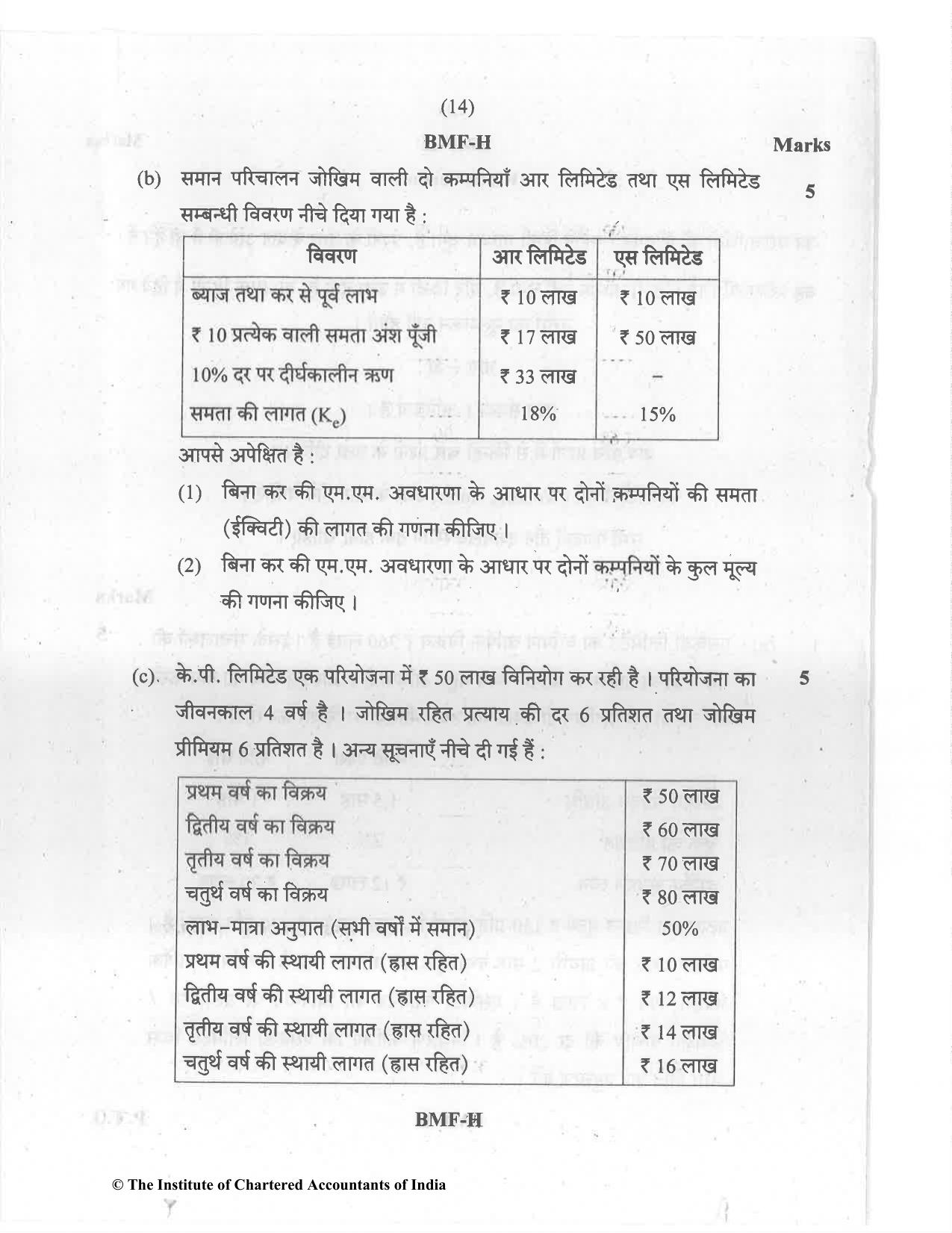 CA Inter Jul 2021 Question Paper - Paper 8 – Financial Management & Economics for Finance - Page 14