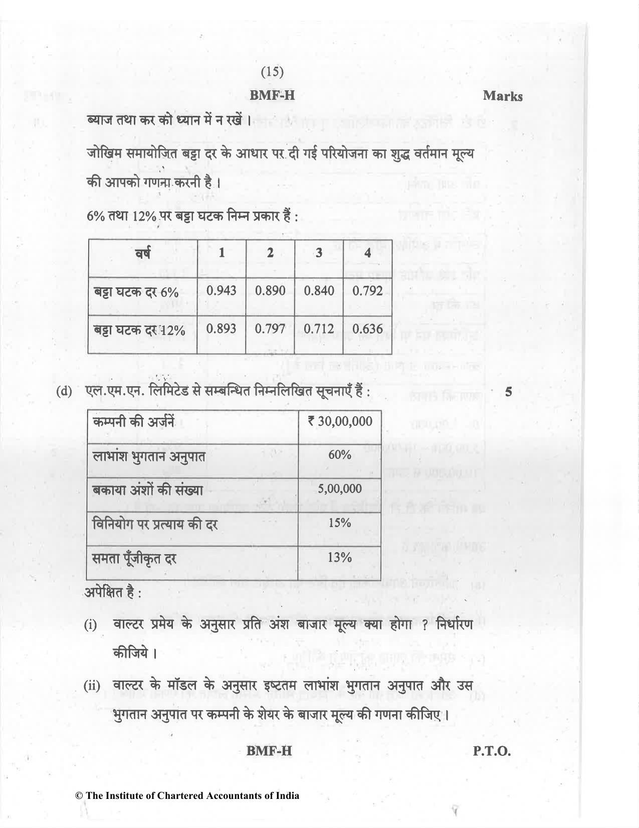 CA Inter Jul 2021 Question Paper - Paper 8 – Financial Management & Economics for Finance - Page 15