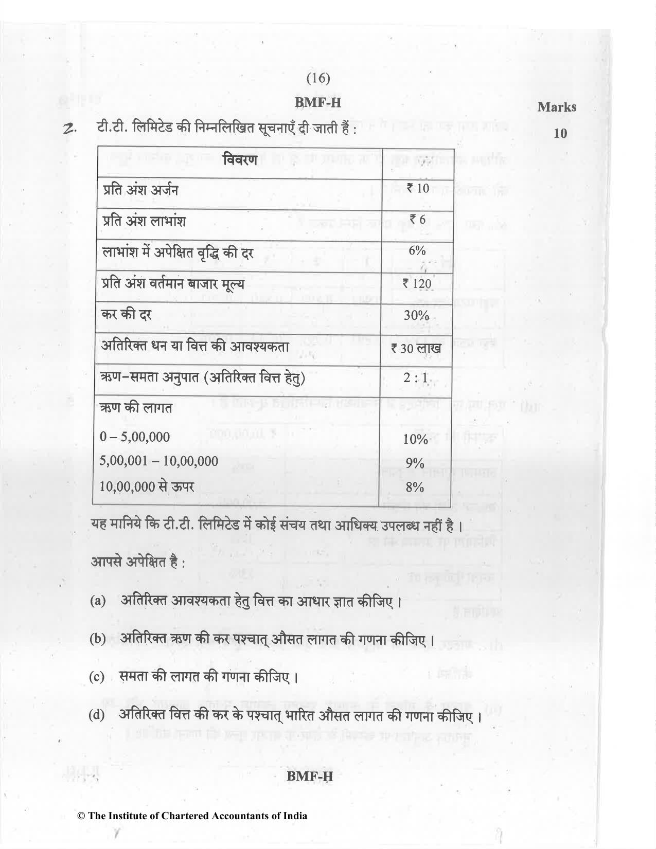 CA Inter Jul 2021 Question Paper - Paper 8 – Financial Management & Economics for Finance - Page 16