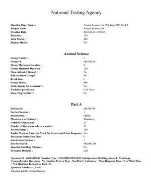 CUET PG 2023: SCQP30 – Animal Science(Poultry) (Hin) - Shift 2 (25-06-2023) Question Paper