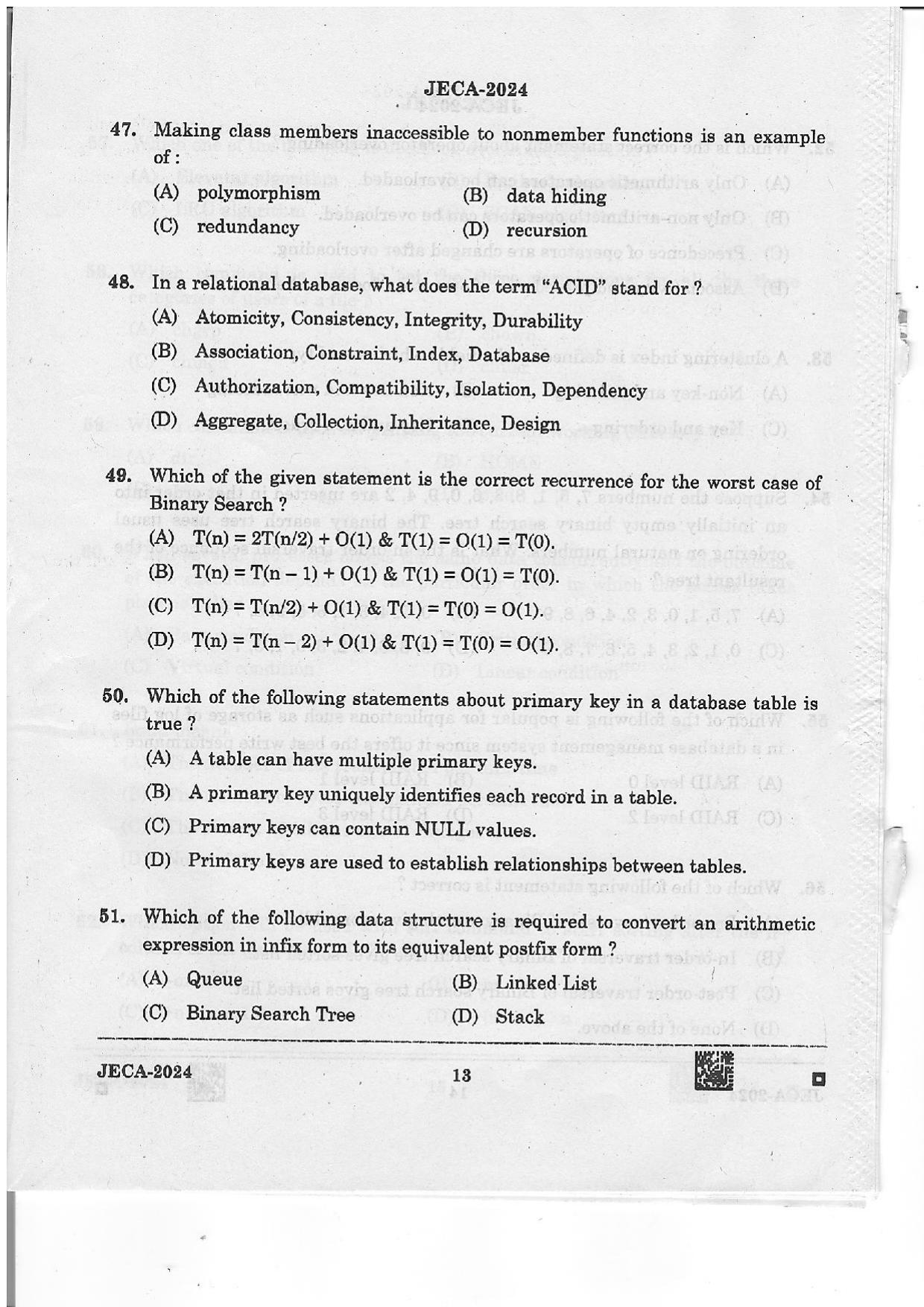 WB JECA 2024 Question Paper - Page 13